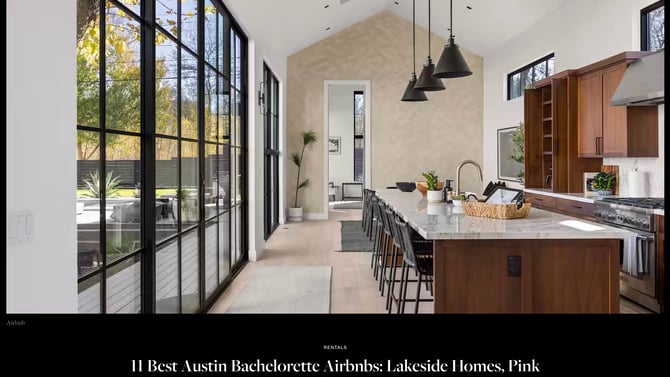 Condé Nast Traveler Feature: Austin's Best Bachelorette Airbnbs